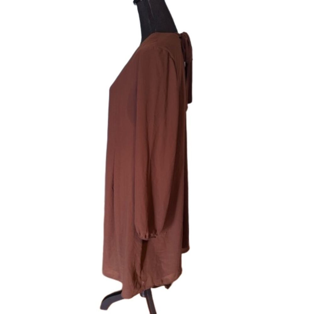 I.N.C. Brown Bow-Back Shift Dress Chic Elegant Size XL - Picture 3 of 9